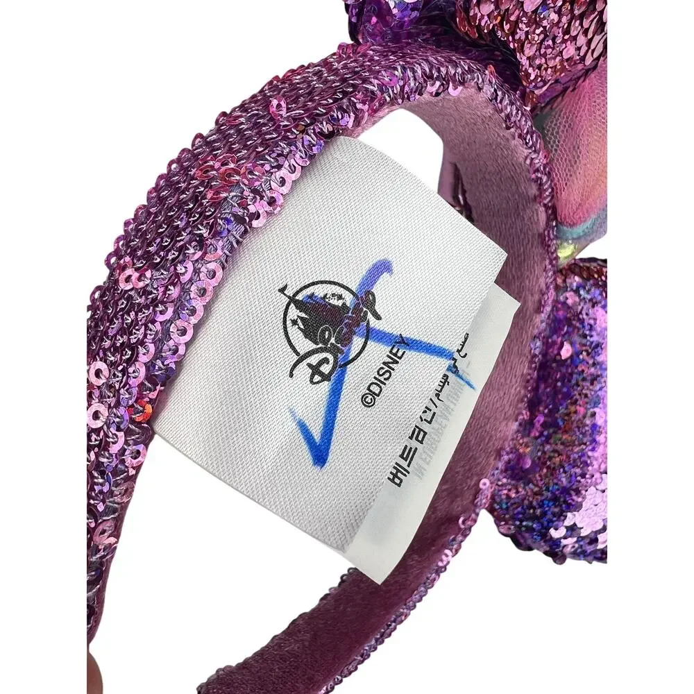 Disney Minnie Mouse Sequin Princess Veil Rainbow Unicorn Ears Headband